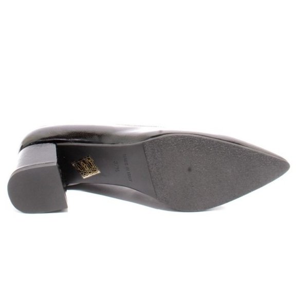 Italian Black Patent Leather Classic Pointy Heel Shoes - Picture 8 of 8